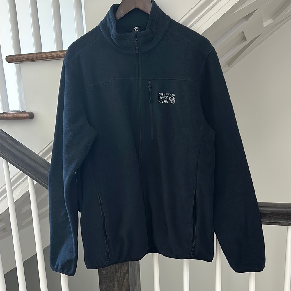 Mountain Hardwear Black Zip Up Sweater with High Collar